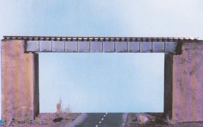 Rail bridge with piers