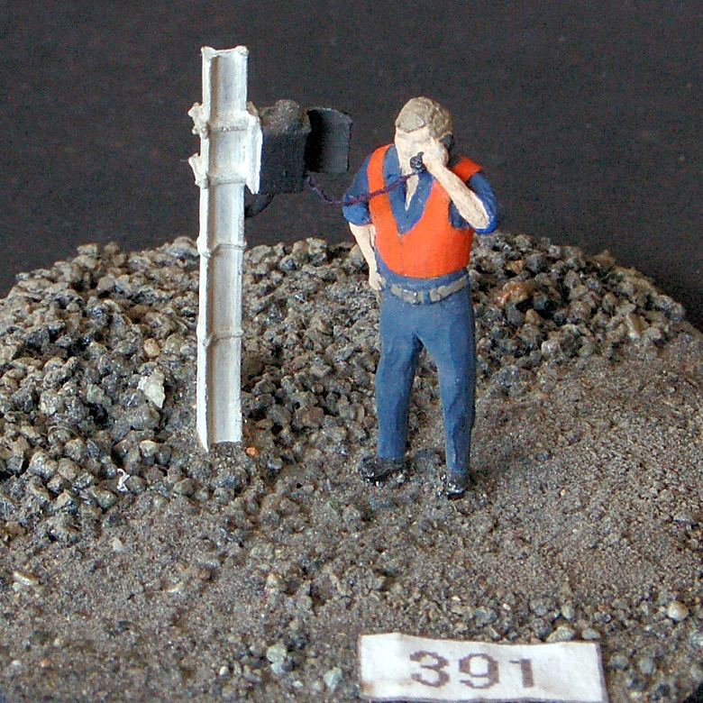 Trackside Phone with Worker
