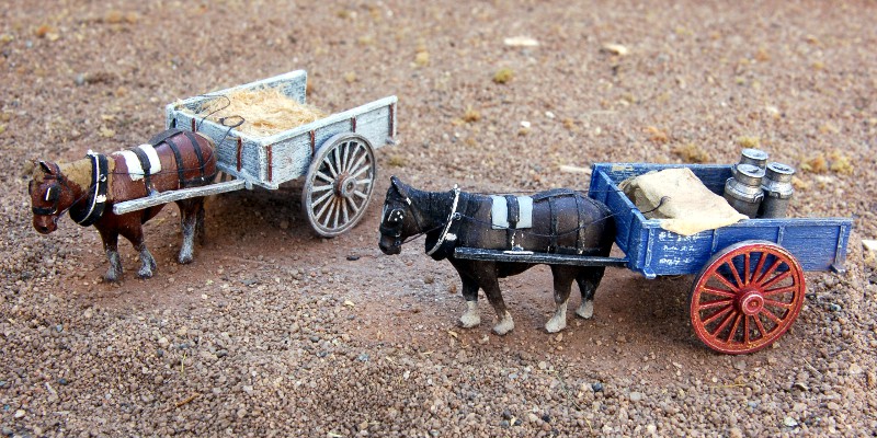 Two-wheeled Farmer's Cart and Horse
